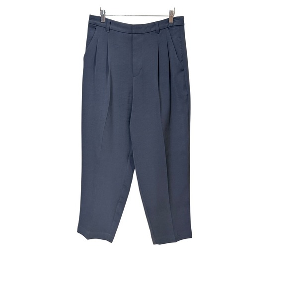 Madewell Pants - Madewell Women 8 Gray Blue Pleated High Rise Tapered Trouser Pant Workwear Slack